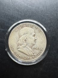 1948 Benjamin Franklin Silver Half Dollar