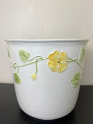 Planter With Yellow Flower Design