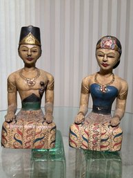 Mid 20th Century Bride And GroomLoro Blonya  Wooden Statues