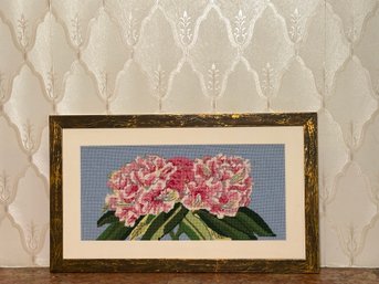 A & N Gallery Floral Embroidered Framed Art With Glass Protection