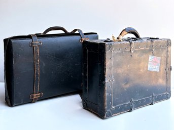 Vintage Brief Or Documents Cases - One With Beautiful Leather Straps