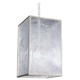 An Oly Chandelier - The Anni - Clear Resin Faux Bois With Silver Finish - 17 X 17x 27.5