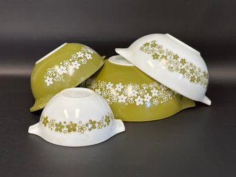 A Fabulous Set Of 1970s Pyrex Nesting Mixing Bowls, Spring Blossom Pattern