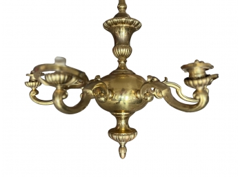 Large Vintage Brass Light Fixture