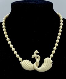 Incredible Vintage Interlocking Lovebird Necklace