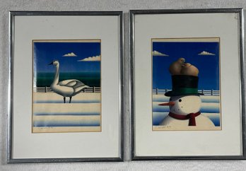 Pair Of Signed Colin Poole Lithographs