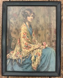 Vintage Alice Blue Gown Lithograph