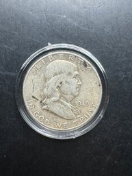 1949-S Benjamin Franklin Silver Half Dollar