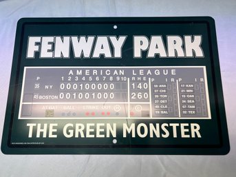 Official Boston Red Sox Fenway Park Scoreboard Sign