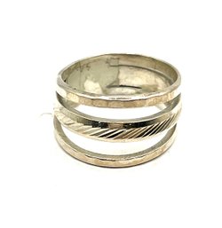 Vintage Sterling Silver Three Layer Ring, Size 9