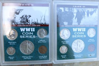 2 WWII Coin Sets With Silver Coins