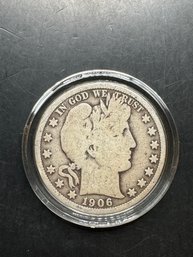 1906-D Barber Silver Half Dollar