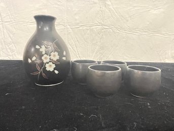 Black Pottery Sake Set