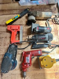 A Group Of Corded Power Tools