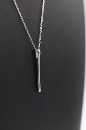 Elegant & Modern Sterling Silver Drop Pendant Necklace