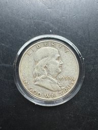 1950-D Benjamin Franklin Silver Half Dollar