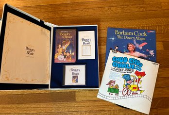 3 Piece Children's Music Lot - Beauty & The Beast Boxed Set, Barbara Cook The Disney Album & Choo Choo Charlie