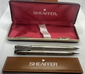 Rare Vintage Shaeffer's STERLING SILVER 'scrollwork' Pen And Mechanical Pencil Set