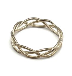 Vintage Sterling Silver Braided Band, Size 4.25