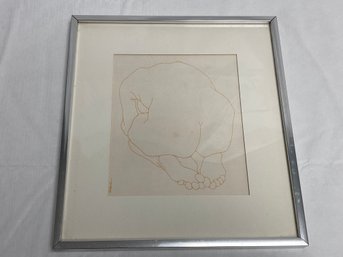 Vintage Artist Signed Nude Study In Frame