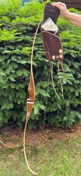 Bow #1-browning Spartan Bow With Archery Accessory Leather Bag With Medals & New Bow String (READ DESCRIPTION)