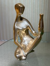 D'Argenta Silver Plated Thinking Man Statue - Aquarius