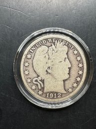 1912 Barber Silver Half Dollar