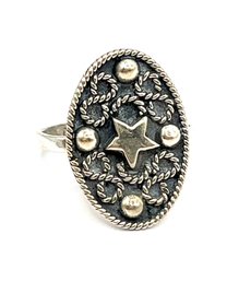 Vintage Mexican Sterling Silver Southwestern Style Ring, Size 8