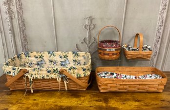 Longaberger Baskets Set/4 (1 Large , 1 Medium, 2 Small)