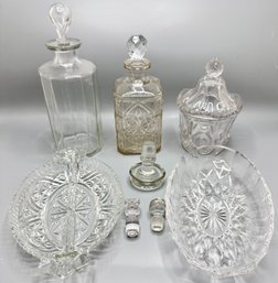 Vintage Bormioli Italy Glass Decanter,  Crystal Decanters, Serving Crystal Dishes & Loose Wine Stoppers