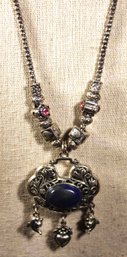 SILVE RTONE CHINESE NECKLACSE HAVING LAPIS STONE PENDANT