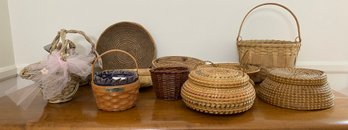 Lot Of Weaved Decorative Baskets 2