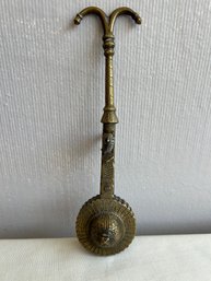 Antique South Asian Solid Brass Kohl Pot With Two Peacock Detail