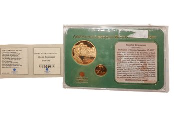 Abraham Lincoln Bicentennial Set Layered In 24k Gold With COA