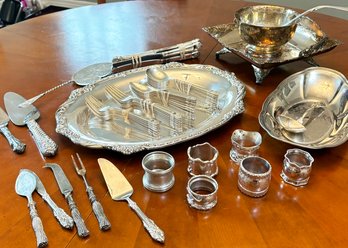 Sheffield Plate Flatware And More Stainless Steel And Silver Plated Serving Pieces