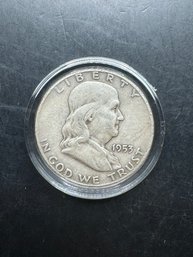 1953-D Benjamin Franklin Silver Half Dollar