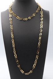 Long & Elegant Sterling Silver Gold Vermeil Link Necklace