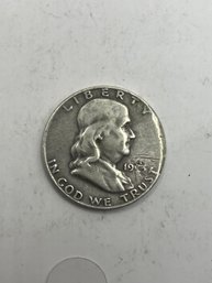 1953? Benjamin Franklin Silver Half Dollar (Damaged)