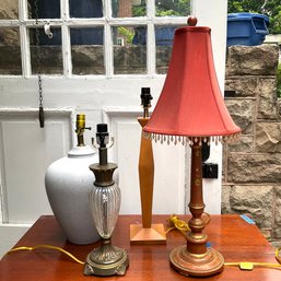 An Assortment Of Table Lamps - Different Eras And Material