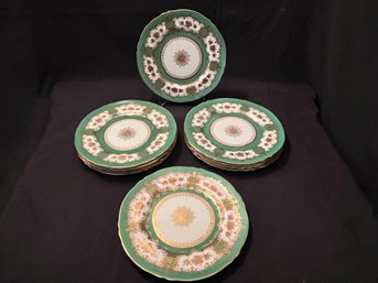 Vintage 12PC Crown Staffordshire China Dinner Plates - Gorgeous!