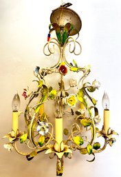 Vintage Italian Tole Chandelier Light
