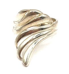 Vintage Sterling Silver Large Wavy Wrap Ring, Size 5