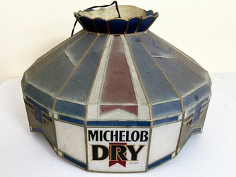 A Fab Vintage Stained Glass Bar Lamp - Michelob Dry Logo