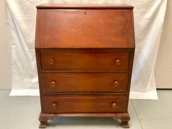 Vintage Maple Drop Front Desk / Secretary