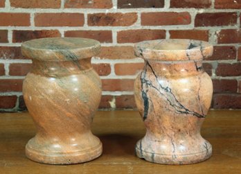 Pair Of Solid Pink Marble 14' Pedestals