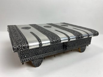 Silvered Indian Jewelry Or Watch Box