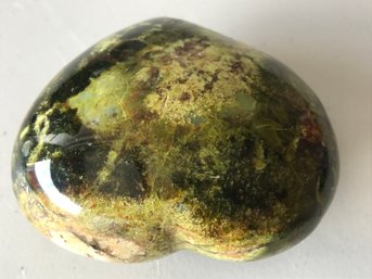 African Opel Gem Stone Heart , 1LB 5, 4 Inch By 3 1/4 Inch