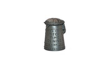 Vintage 'A Stich In Time Saves Nine' Pewter Thimble