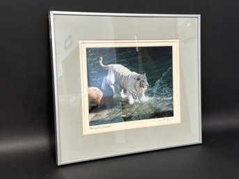 Framed Art Photo, Bengal Tiger, Pencil Signed & Titled
