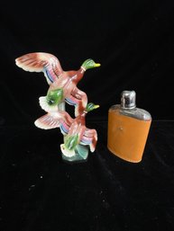 Duck Figurine And Flask